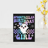 スプーク誕生日キュート幽霊ハロウィーン誕生日 カード (黄色い花)