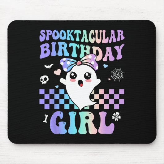 スプーク誕生日キュート幽霊ハロウィーン誕生日 マウスパッド (正面)