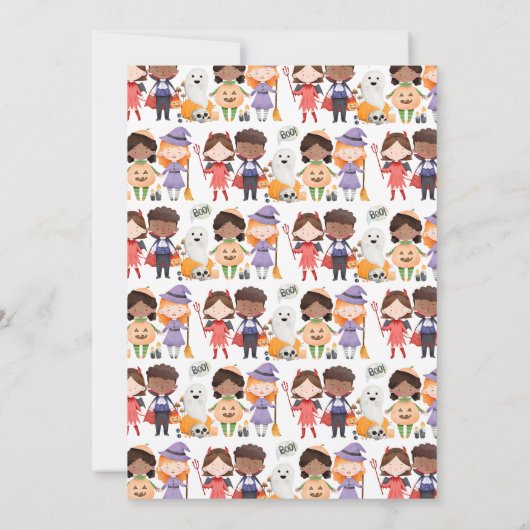 スプーク風コスチュームパーティーハロウィーン誕生日 招待状 (裏面)