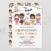 スプーク風コスチュームパーティーハロウィーン誕生日 招待状 (正面/裏面)