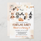 スプーク風コスチュームパーティーハロウィーン誕生日 招待状 (正面/裏面)