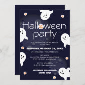 スプーシンプルクエレガントなハロウィーンの衣装パーティー 招待状 (正面/裏面)
