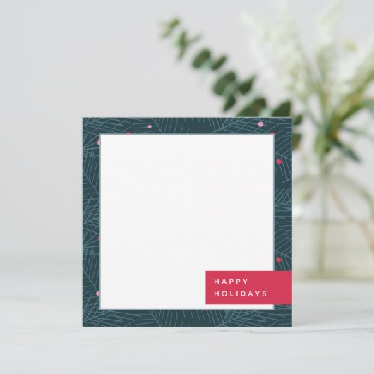 スプースモダンカスタムハッピーホリデーズノートカード サンキューカード (スタンド正面)