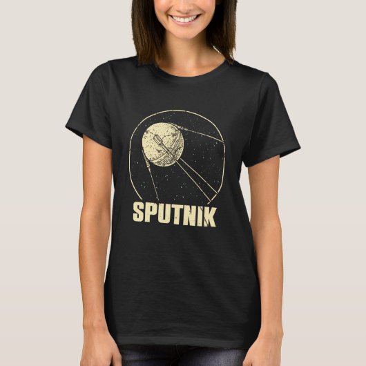 スプートニク衛星宇宙船ソ連宇宙スペース Tシャツ (正面)