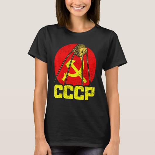 スプートニク衛星探査機ソ連宇宙Sp Tシャツ (正面)