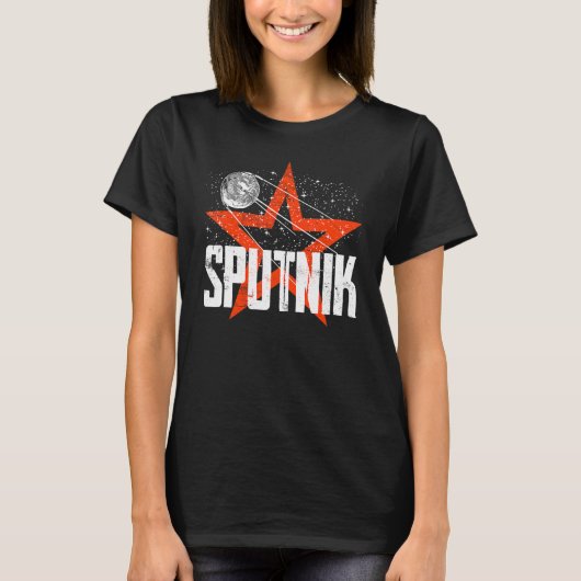 スプートニク衛星探査機ソ連宇宙Sp Tシャツ (正面)
