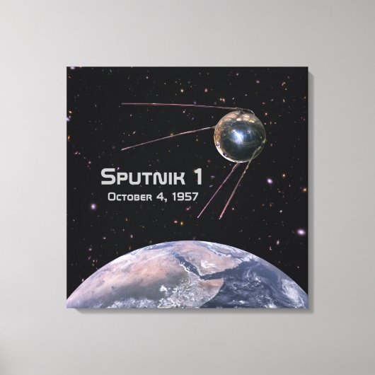 スプートニク1号地球衛星 キャンバスプリント (正面)
