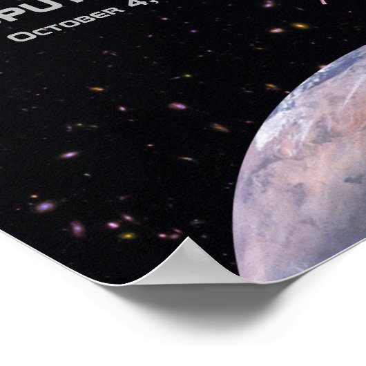 スプートニク1地球衛星 ポスター (角)