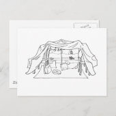 スプーニー・ピロー/ブランケット・フォート-慢性疾患 ポストカード (正面/裏面)