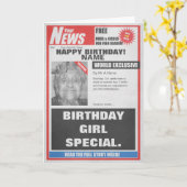 スプーフ新聞写真アップロード誕生日カード カード (黄色い花)