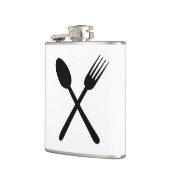 スプーンおよびフォークのセットによって交差させるグルメ愛食事用器具類の芸術 フラスク (左)