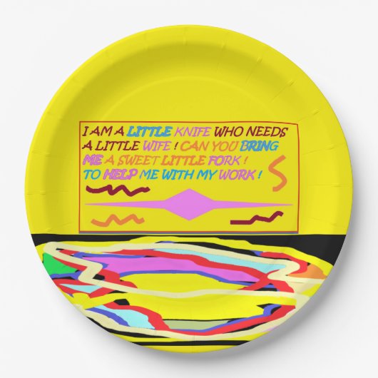 スプーンがレードルとナイフに恋をする ペーパープレート (正面)