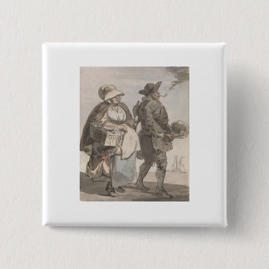 スプーンが欲しい – Paul Sandby - c1759 缶バッジ (正面)