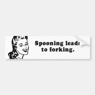 スプーンでつぐことは分岐をもたらします バンパーステッカー