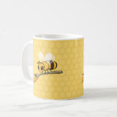 スプーンでのミツバチの働き コーヒーマグカップ (正面左)