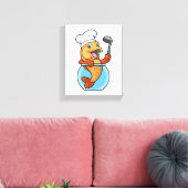 スプーンで調理師したグラスの魚 キャンバスプリント (インサイチュ (リビング))