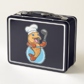 スプーンで調理師したグラスの魚 メタルランチボックス (裏面)