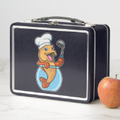 スプーンで調理師したグラスの魚 メタルランチボックス (インサイチュ)