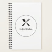 スプーンとフォークのシルエットのビジネスロゴ プランナー手帳 (正面)