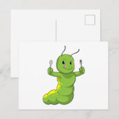 スプーンとフォークの毛虫 ポストカード (正面/裏面)