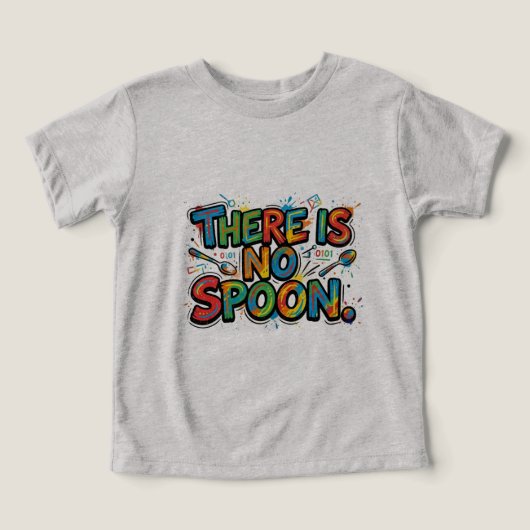 スプーンなど存在しない。ミニマリスト引用Tシャツ (デザイン正面)