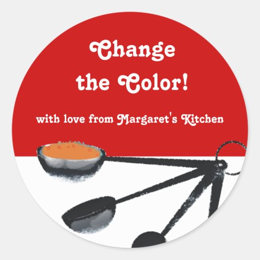 スプーンのスパイスの測定料理ベーキングギフトラベル ラウンドシール (正面)