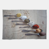 スプーンのスパイス，ティースプーン，料理料理 キッチンタオル (横)