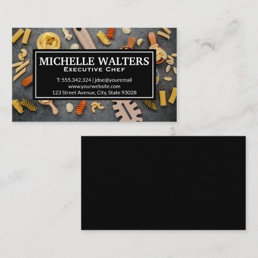 スプーンのパスタ 名刺 (正面/裏面)