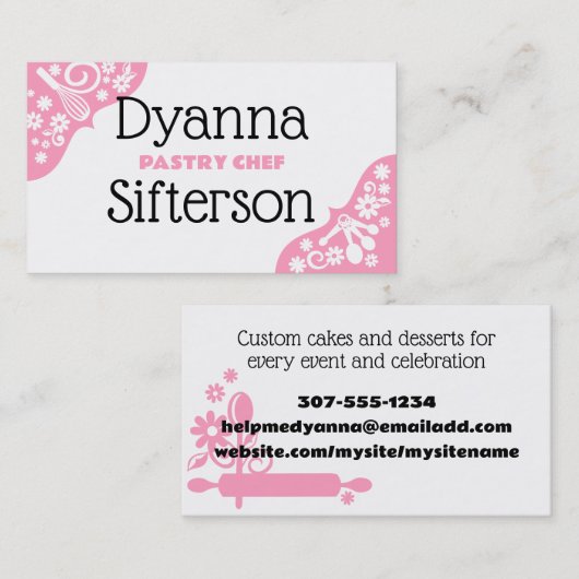 スプーンの測定ベーカーのシェフ名刺 名刺 (正面/裏面)