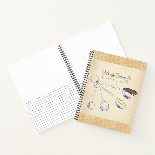 スプーンの測定用個人用料理本レシピノート ノートブック (内部)