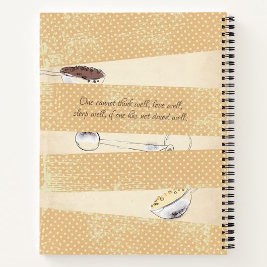 スプーンの測定用個人用料理本レシピノート ノートブック (裏面)