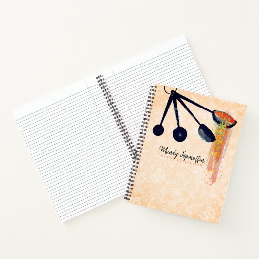 スプーンの測定用個人用料理本レシピノート ノートブック (内部)