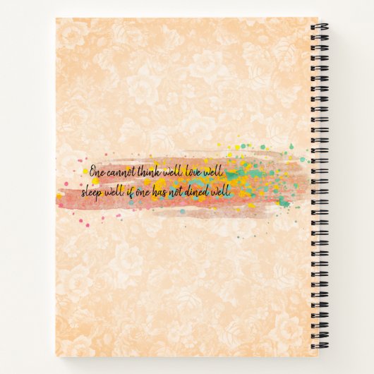 スプーンの測定用個人用料理本レシピノート ノートブック (裏面)