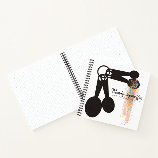 スプーンの測定用個人用料理本レシピノート ノートブック (内部)