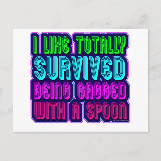 スプーンの生存者とギャグで加工される! ポストカード (正面)