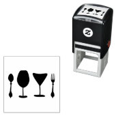 スプーングラスのダイニングをフォーク セルフインキングスタンプ (インサイチュ)
