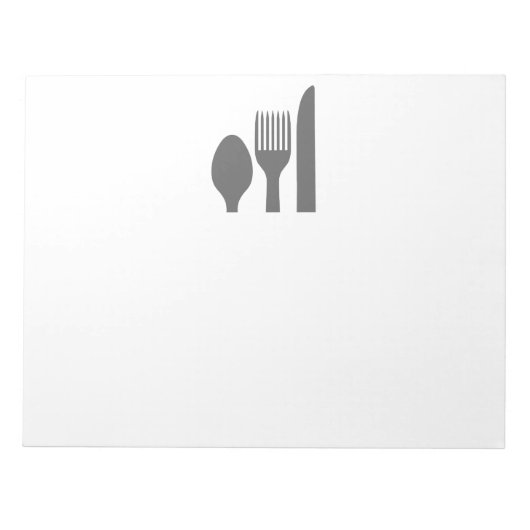 スプーンナイフフォークグラフィック ノートパッド (正面)