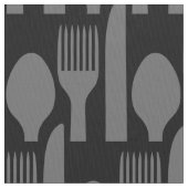 スプーンナイフフォークグラフィック ファブリック (クローズアップ)