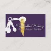 スプーンパン屋のパティシエ職人のケーキの測定 名刺 (正面)