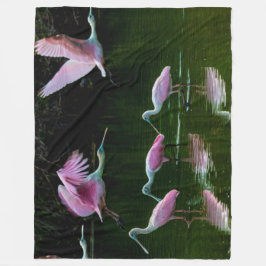 スプーンビルクレーン フリースブランケット