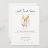 スプーンフォークフローラベーカリー料理クラス招待状 サンキューカード (正面/裏面)