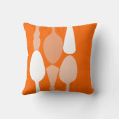 スプーンモダンコーラルオレンジパーソナライズされた枕 クッション (裏面)