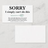 スプーン付きスプーン付き申し訳ないカード 名刺 (正面/裏面)