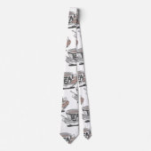 スプーン付き全トランス付きティーカップパターン ネクタイ (正面)