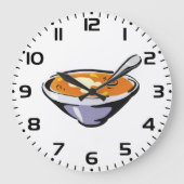 スプーン入りトマトスープ丼 ラージ壁時計 (正面)