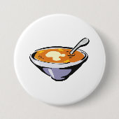 スプーン入りトマトスープ丼 缶バッジ (正面)
