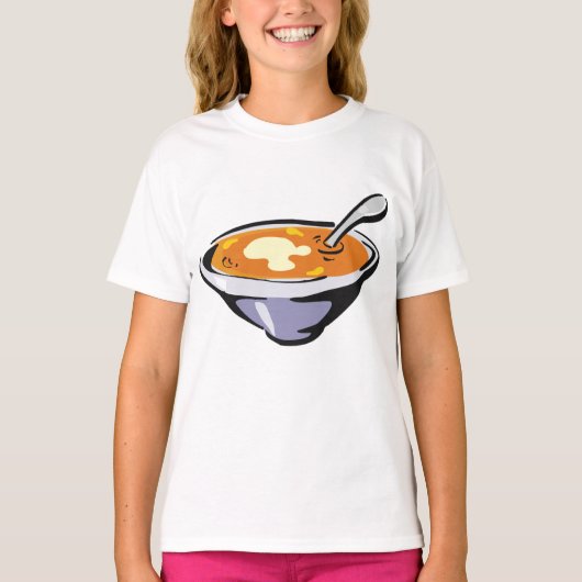 スプーン入りトマトスープ丼 Tシャツ (正面)
