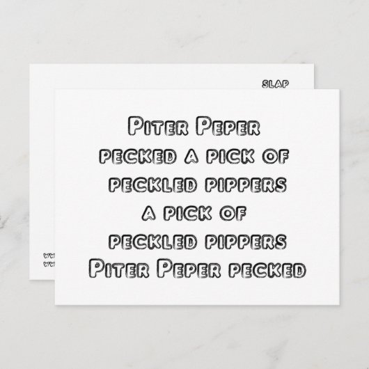 スプーン化された舌のツイスター – Peter Piper ポストカード (正面/裏面)