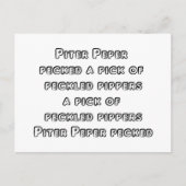 スプーン化された舌のツイスター – Peter Piper ポストカード (正面)