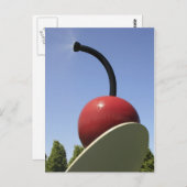 スプーン及びさくらんぼ散布 ポストカード (正面/裏面)